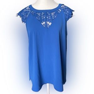 Brixon Ivy Lace Cutout Royal Blue Top